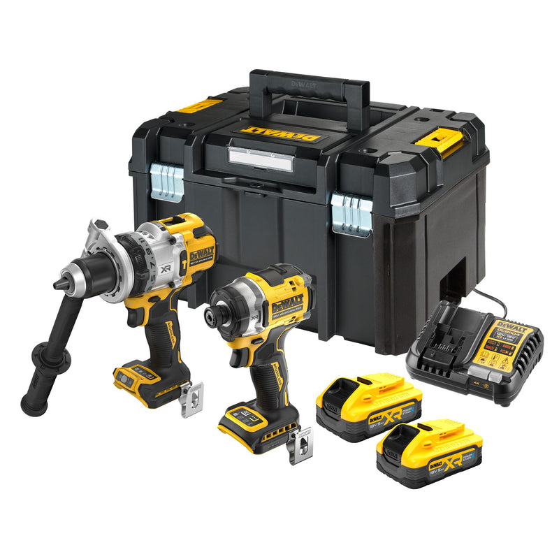 DeWalt XR Kit - DCD1007 Schlagbohrer XRP + DCF860 Schlagschrauber + 2x POWERSTACK 5Ah Akkus + TSTAK Koffer